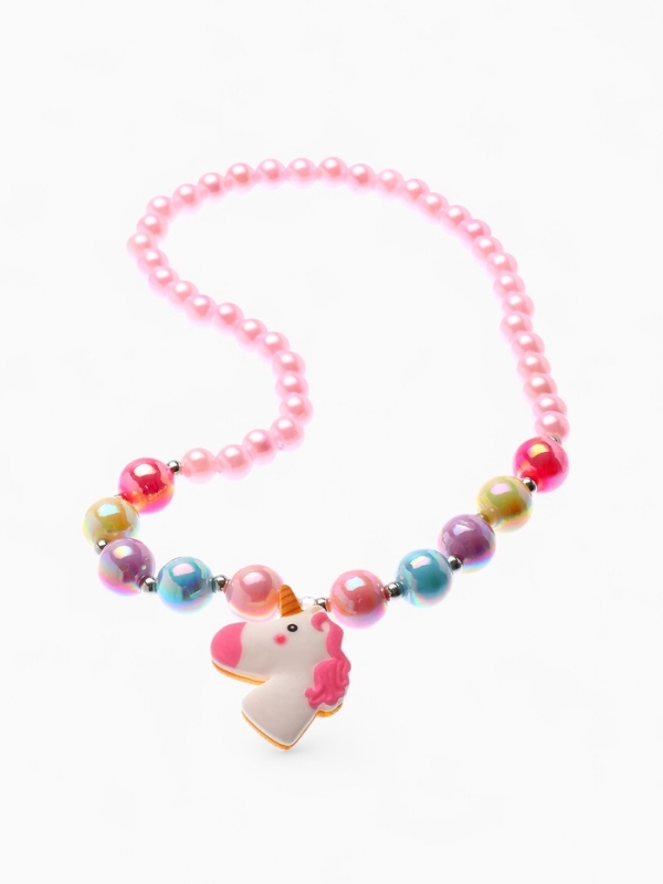 Набор детский Набор детский "Выбражулька" единорог 4 пр-та: кулон, браслет, кольцо, клипсы цв. разноц