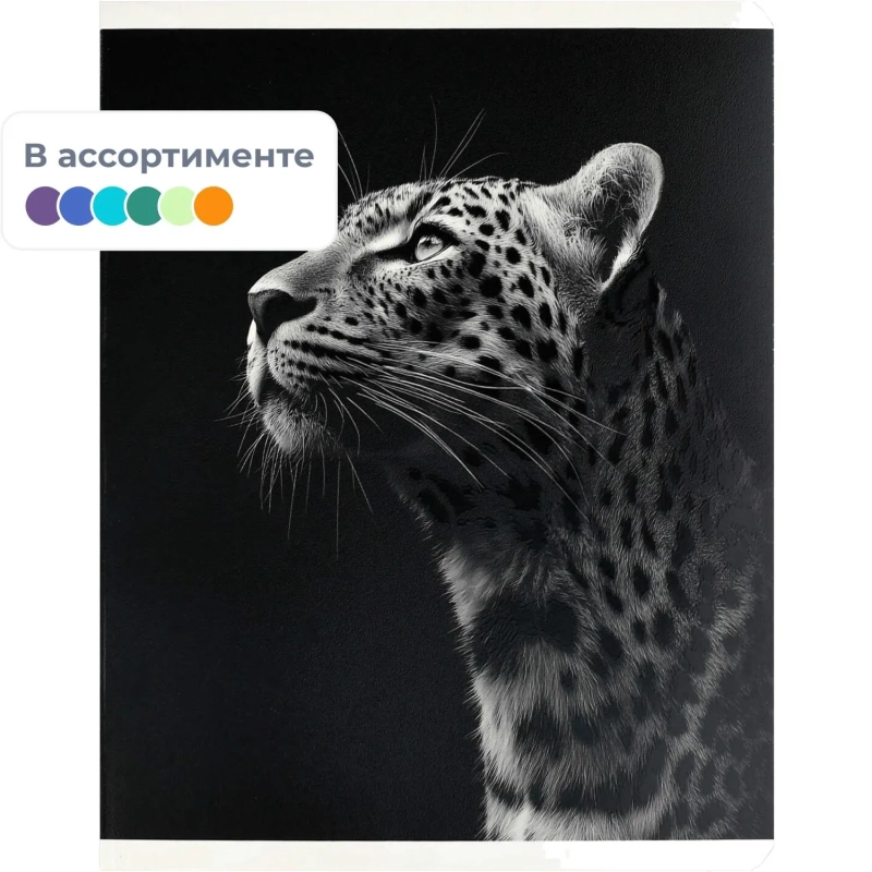 Тетрадь 48 л, клетка  МОНОХРОМНЫЙ ЛЕОПАРД  А5+, в ассорт/70925