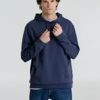 Толстовка с капюшоном унисекс Hoodie, синий меланж, размер XS