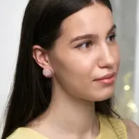 Серьги пластик &laquo;Леденец&raquo;, d=2 см, с разводами белыми, розовые