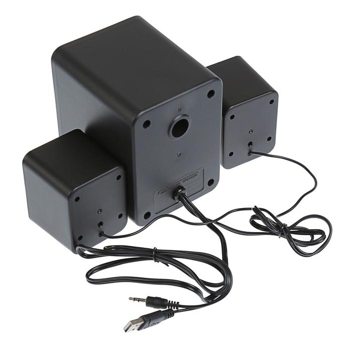 Компьютерные колонки 2.1 LuazON LPCK-02, 2x3Вт, сабвуфер 5Вт, 80дБ, Jack 3.5, USB, синяя Компьютерные колонки 2.1 LuazON LPCK-02, 2x3Вт, сабвуфер 5Вт, 80дБ, Jack 3.5, USB, синяя