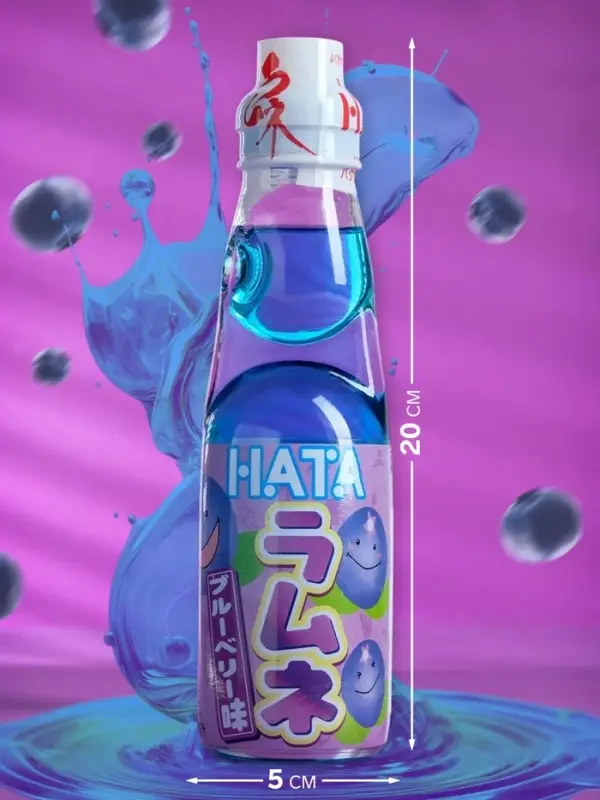 Напиток газированный Ramune со вкусом черники, 200 мл