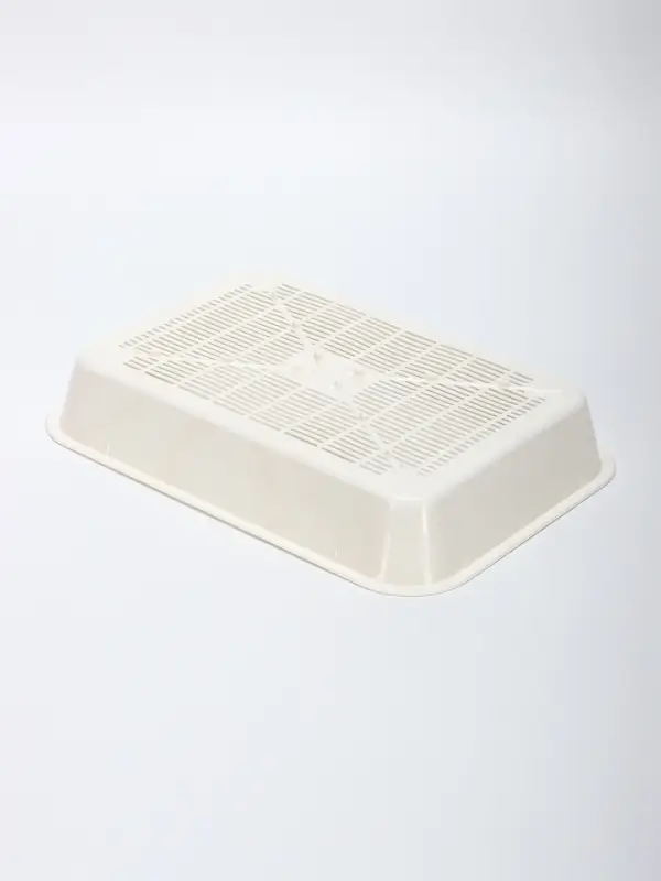 Туалет средний с бортом и сеткой 36&times;26&times;9, см, лоток бежевый, сетка и борт белые