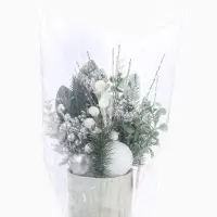 Новогодняя композиция на стол &laquo;Зимнее волшебство. Величие&raquo; пластик, 24&times;10.5 см, белый