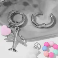 Серьги со съёмным элементом &laquo;Трансформер&raquo;, мишка и сердце, цветные в серебре