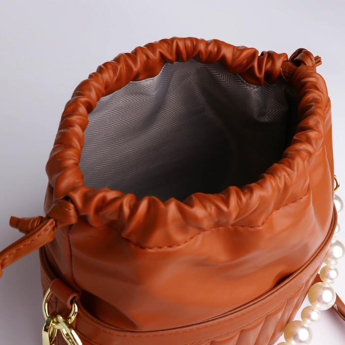 Сумка кросс-боди, отдел на шнурке, цвет рыжий Сумка кросс-боди, отдел на шнурке, цвет рыжий