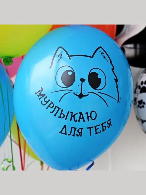 Воздушный шар латексный 14" &laquo;С днём рождения. Котики&raquo;, 50 шт.