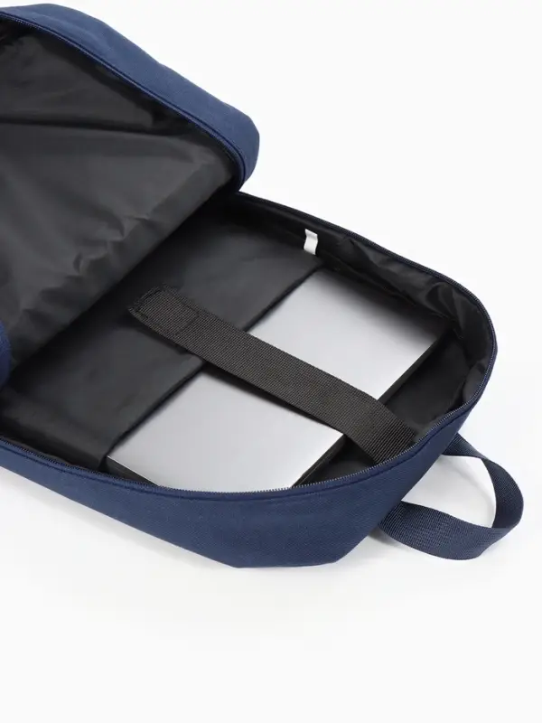 Рюкзак школьный, 1 отделение, 5 наружных карманов, однотонный, 28&times;9.5&times;42 см, синий