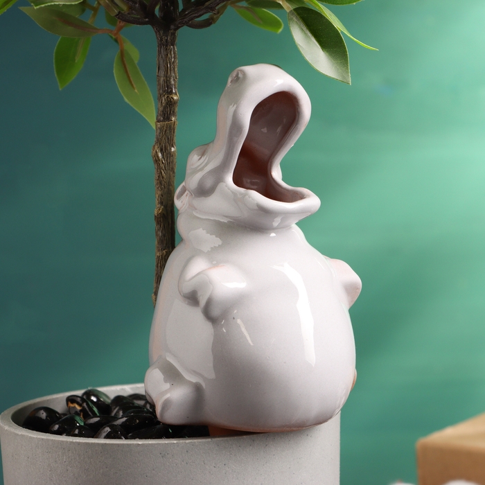 Ороситель  Ороситель "Бегемот" для комнатных и садовых растений Кунгурская керамика, 0.2л, 14см, белый