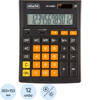 Калькулятор настольный ПОЛНОРАЗМ Attache AF-446BO,12р,дв.п,ч/ор,203x153x48