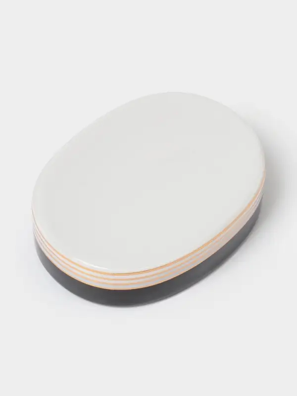 Аксессуары для ванной &laquo;Лили&raquo;, 4 предмета: дозатор 300 мл, мыльница, 2 стакана, бело-чёрные