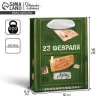Пакет подарочный ламинированный, упаковка, «23 февраля», почта, S 12 х 15 х 5.5 см