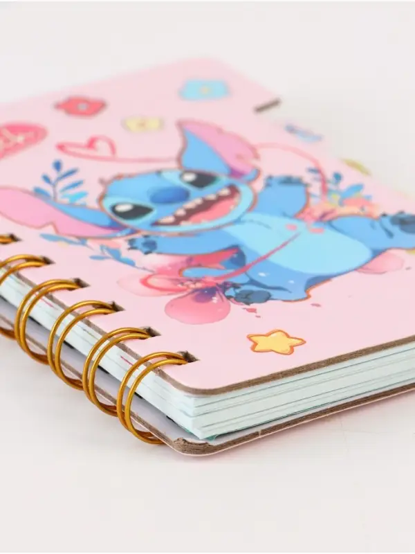 Блокнот с разделителями А6, 65 л ручка с кристаллами и стикеры-наклейки Стич 4 Блокнот с разделителями А6, 65 л ручка с кристаллами и стикеры-наклейки Стич 4