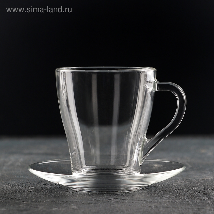 Чайный стеклянный набор «Грация», 12 предметов: кружка 250 мл, 6 шт, блюдце, 6 шт Чайный стеклянный набор «Грация», 12 предметов: кружка 250 мл, 6 шт, блюдце, 6 шт