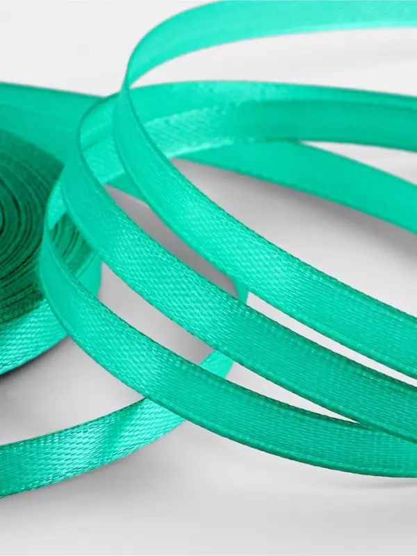 Лента атласная, 6 мм, 23±1 м, бирюзовая №54 Лента атласная, 6 мм, 23±1 м, бирюзовая №54