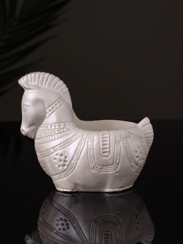 Кашпо Кашпо "Лошадка с орнаментом" 8х9х6 см, перламутр