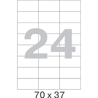 Этикетки самоклеящиеся кауч.к 70х37 24шт/л А4(100л/уп)