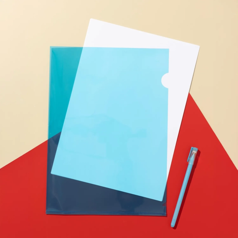 Папка уголок , 150 мкм, синий 10шт/уп Россия