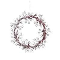 Ёлочная игрушка &laquo;Зимнее волшебство. Венок сияние&raquo; пластик, 14&times;14 см, прозрачно-розовый