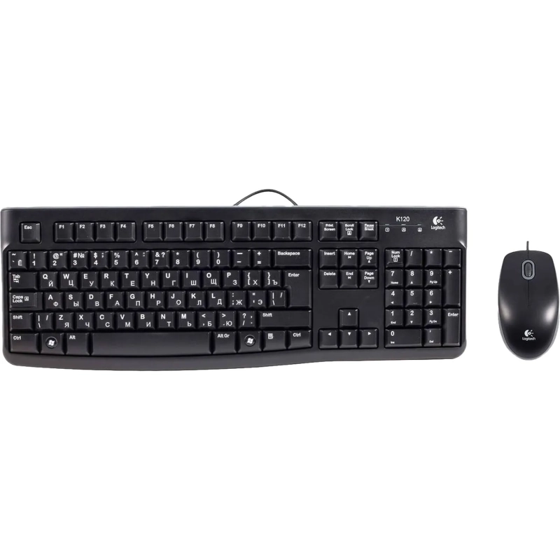 Набор клавиатура+мышь Logitech MK120, Black, ориг РУС грав (920-002561)
