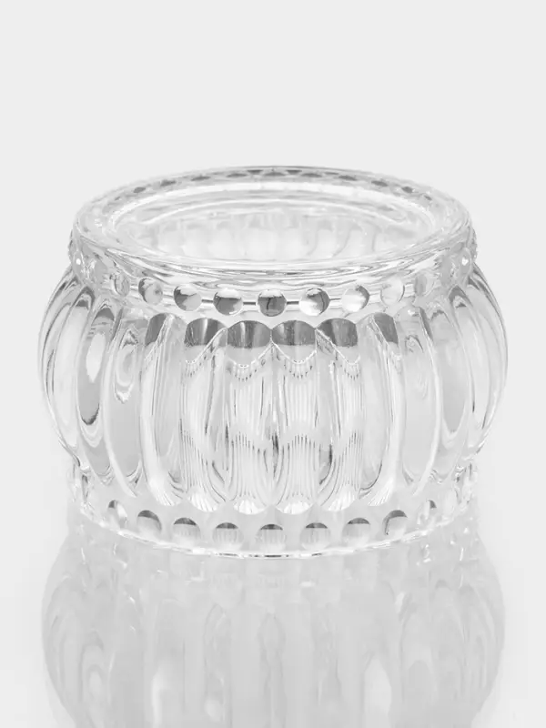 Конфетница с крышкой  Конфетница с крышкой "Ребристая" 9х9х10 см, прозрачная