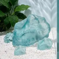 Декоративные камни для аквариума, 3-5 см, 500 г, необработанные, стекло, голубые