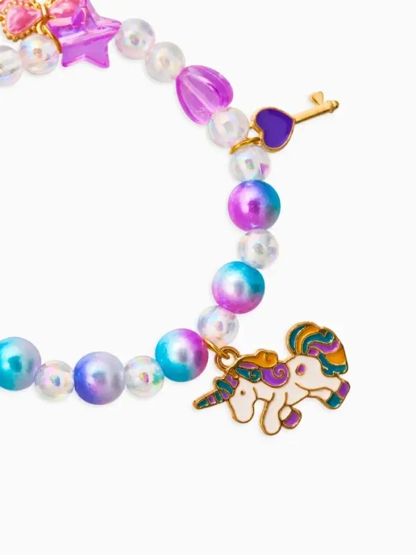 Браслет детский «Выбражулька», единорог, корона, бант, цветной Браслет детский «Выбражулька», единорог, корона, бант, цветной