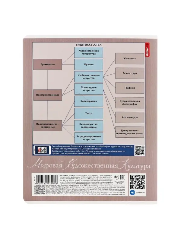 Тетрадь 48 листов в клетку «Буквица» Мировая художетсвенная культура, белые листы Тетрадь 48 листов в клетку «Буквица» Мировая художетсвенная культура, белые листы