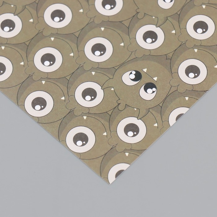 Бумага для скрапбукинга Бумага для скрапбукинга "Монстрики" плотность 180 гр набор 10 шт 15,5х17 см