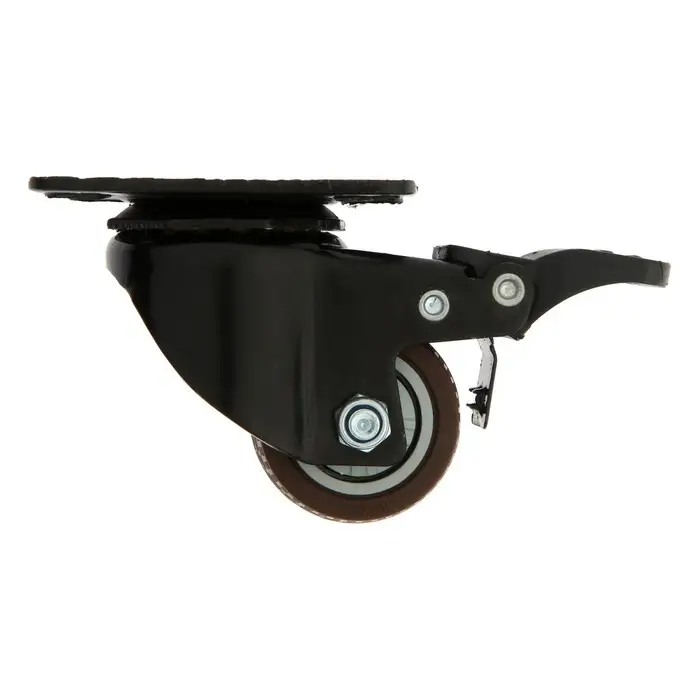 Колесо мебельное CAPPIO, d=40 мм, на площадке, со стопором, поворотное, покрытие TPR