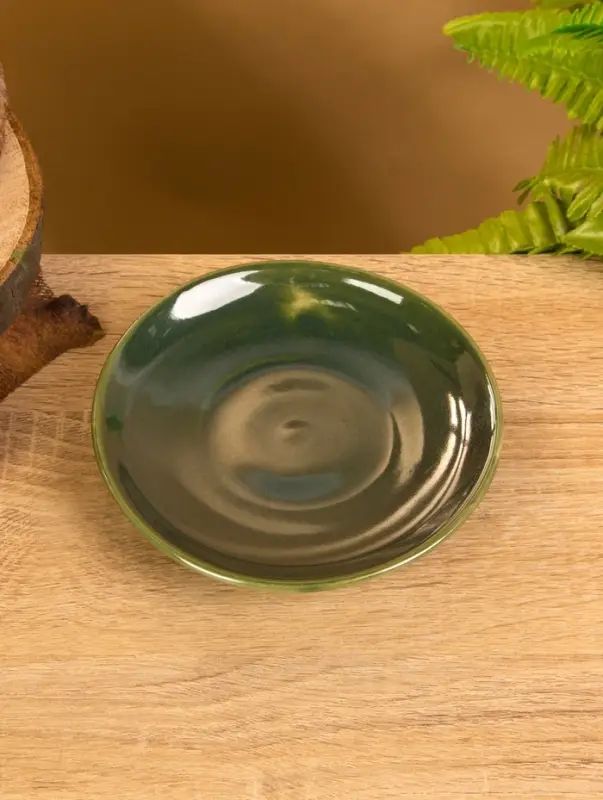 Чашка с блюдцем «Слоник», 13×13×8 см, керамика, зелёная