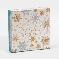 Коробка складная «Снежинки», 14 х 14 х 3.5 см
