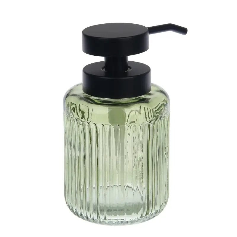 Диспенсер для жидкого мыла тм VETTA Ингрид, 320мл, стекло, зеленый, 8x8x14,5см