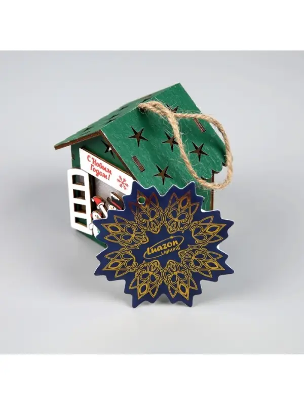 Ёлочная игрушка &laquo;Два снеговика&raquo;, 8&times;7&times;6 см, 1 LED, от батареек, свечение тёплое белое