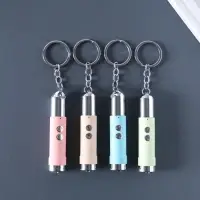 Фонарик-лазер брелок для ключей на кольце "Пастель" USB 4 режима МИКС 1,7х1,7х8 см
