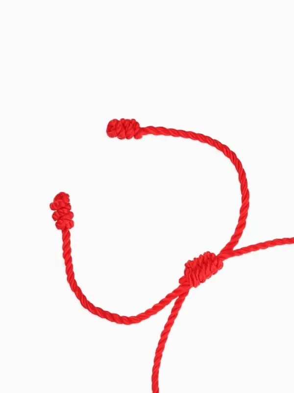 Браслет-оберег &laquo;Красная нить. Узел с глазиком&raquo;, d=6 см, красно-бело-синий