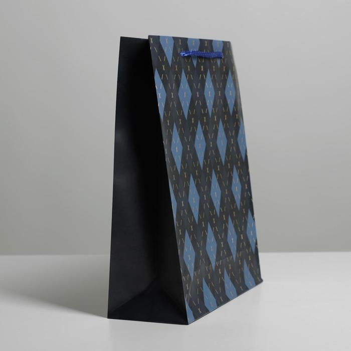 Пакет подарочный ламинированный, упаковка, &laquo;Клетка&raquo;, ML 21 х 25 х 8 см