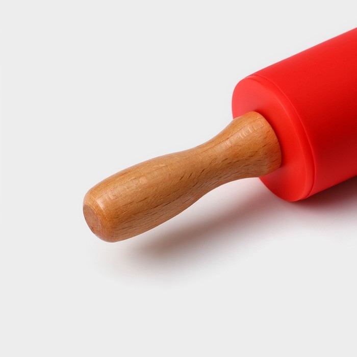 Скалка Доляна «Валенсия», 23×4 см, рабочая часть 10 см, цвет красный Скалка Доляна «Валенсия», 23×4 см, рабочая часть 10 см, цвет красный