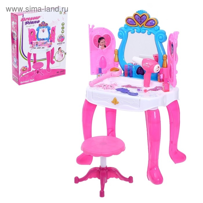 Столик с зеркалом «Милашка» с пианино и аксессуарами Столик с зеркалом «Милашка» с пианино и аксессуарами