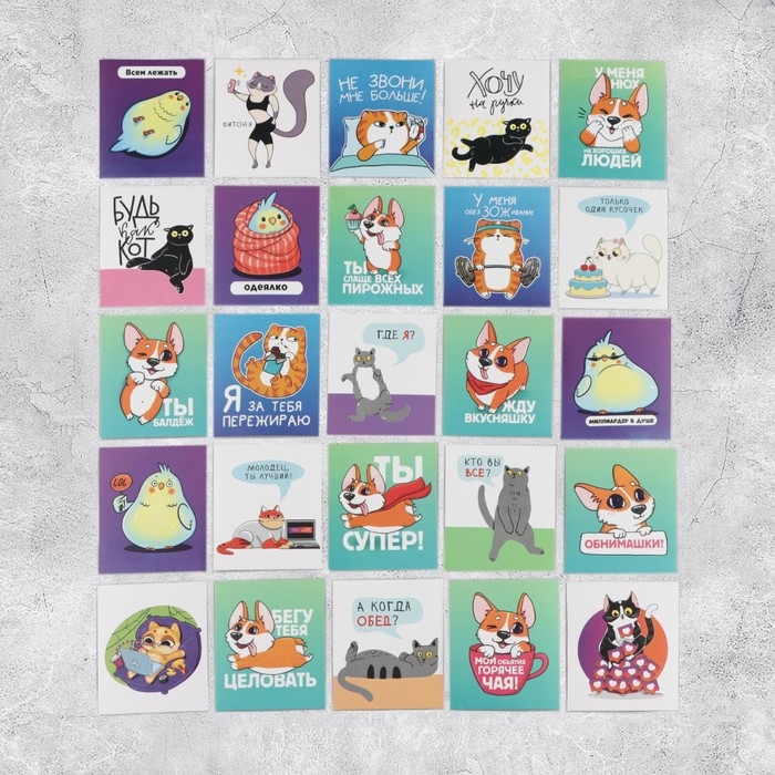 Наклейки-стикеры, набор,«Лайки от котика», 6 х 7 см, 50 шт Наклейки-стикеры, набор,«Лайки от котика», 6 х 7 см, 50 шт