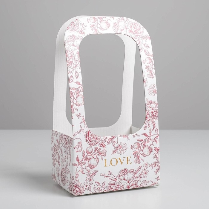 Коробка-переноска для цветов «Цветы», 17 × 12 × 32 см Коробка-переноска для цветов «Цветы», 17 × 12 × 32 см