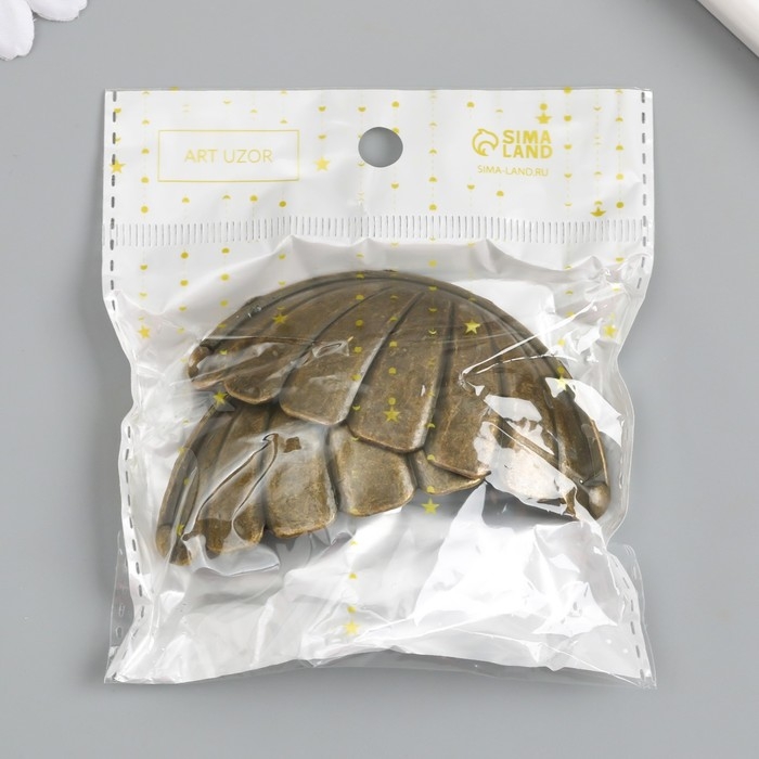 Ручка для шкатулки металл Ручка для шкатулки металл "Лепестки" бронза 7,6х3,8х1,5 см