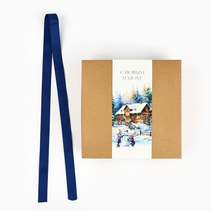 Коробка подарочная новогодняя складная «Зимняя сказка», тиснение, 20 х 20 х 8 см, Новый год Коробка подарочная новогодняя складная «Зимняя сказка», тиснение, 20 х 20 х 8 см, Новый год