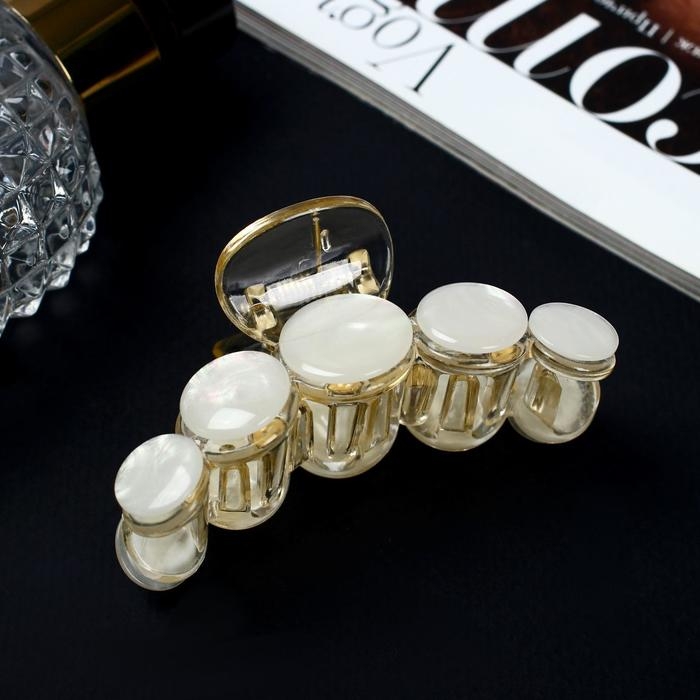 Краб для волос Краб для волос "Майли" перламутр, 7х3 см, белый