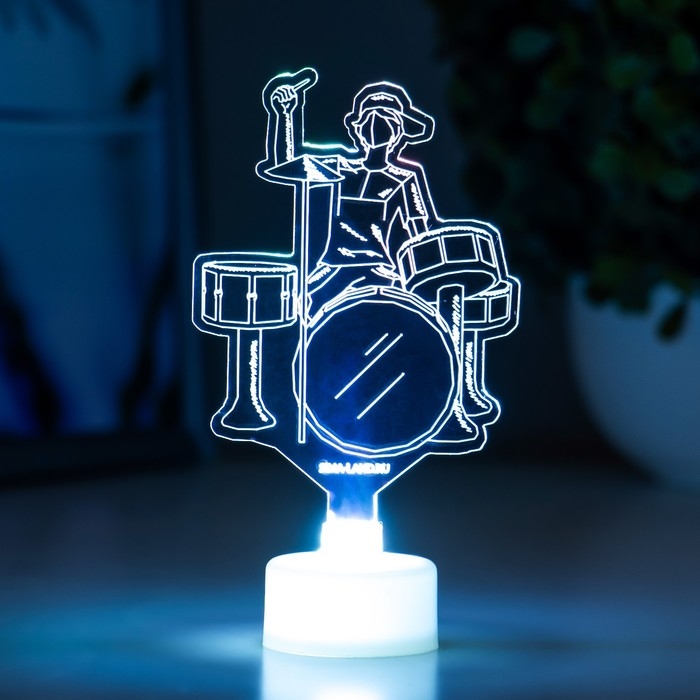 Светильник Светильник "Барабанщик" LED RGB 6 цветов от батареек LR1130, 3шт 7х10,5 см RISALUX