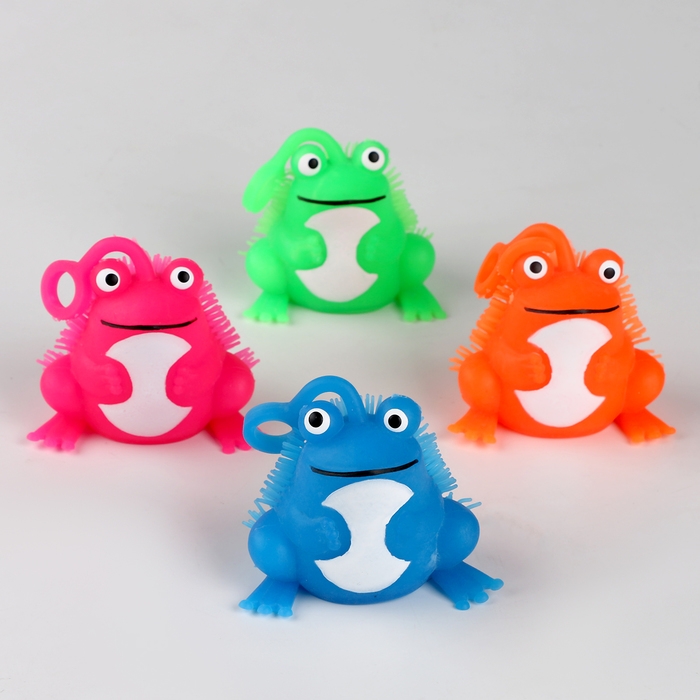 Мяч детский резиновый ёжка световой «Лягушка», цвета МИКС , в шоубоксе