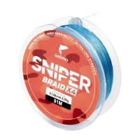 Шнур плетеный Salmo Sniper BRAID X4, диаметр 0.14 мм, тест 6.8 кг, 91 м, синий