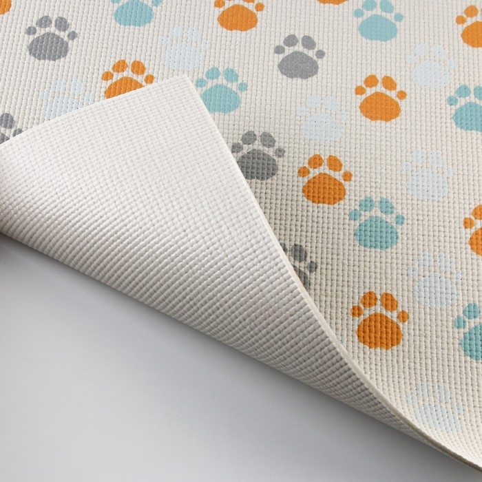 Коврик под миску «Лапки светлые», 52х38х0,3см Коврик под миску «Лапки светлые», 52х38х0,3см