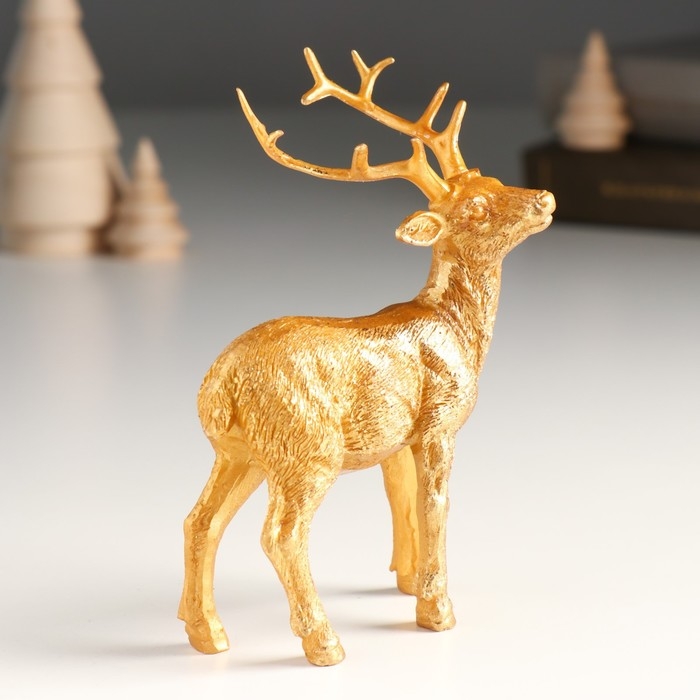 Сувенир полистоун Сувенир полистоун "Золотой олень" 8,6х4,5х15 см