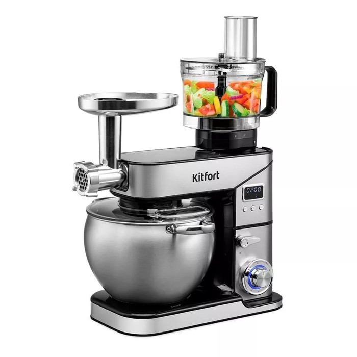Миксер Kitfort КТ-3413, планетарный, 2000 Вт, 10/2/1.5 л, 6 скоростей, серебристый Миксер Kitfort КТ-3413, планетарный, 2000 Вт, 10/2/1.5 л, 6 скоростей, серебристый